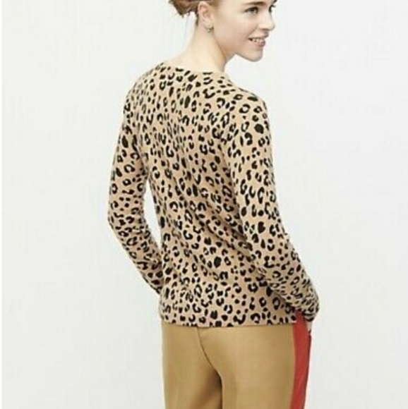 J. Crew Sweaters - J. Crew cashmere cheetah crew neck sweater NWT